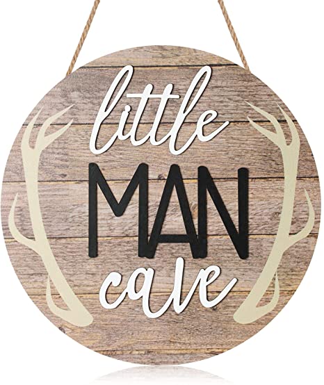 Blulu Little Man Cave Sign 12 x 12 Inch last minute 5-year anniversary gifts