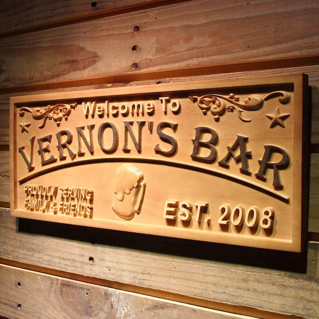 Personalized Home Bar Wooden Sign
 -  birthday gift for 50 year old man