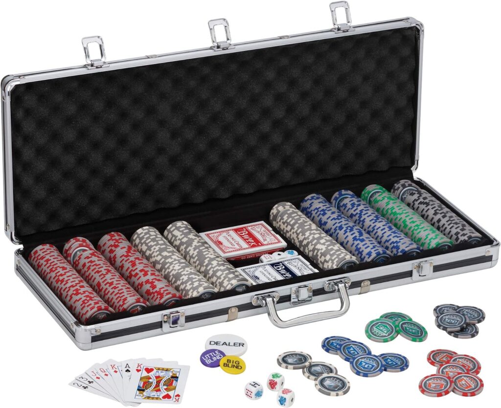 Poker Chip Set with Aluminum Case-  birthday gift for 50 year old man