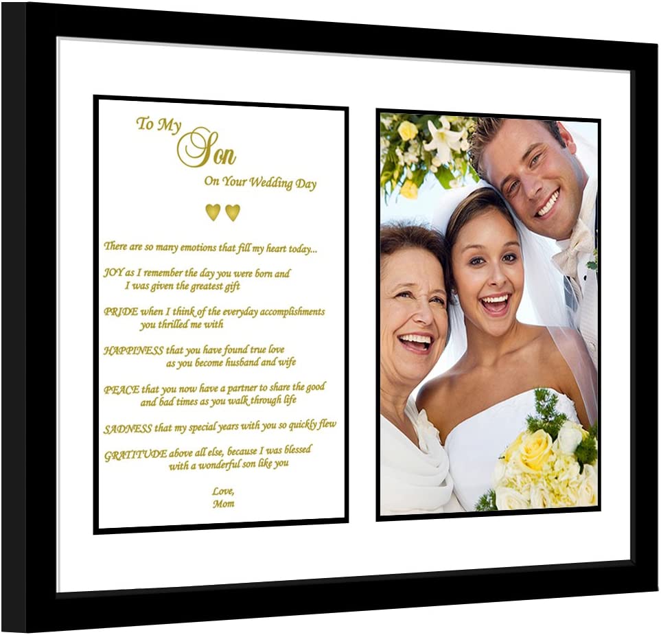 Frame with a poem; sentimental gift for son on wedding day